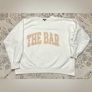 THE BAR Varsity Sweatshirt White / Tan Size XL